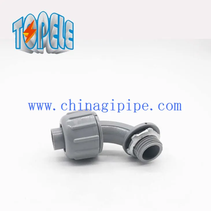 PVC plastik 90 degre Connector pou likid sere